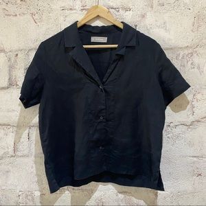 Everlane the Linen Short Sleeve Notch Collar Shirt